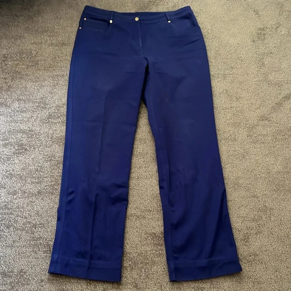 St. John Collection Pants - St.John Blue Trouser Wide Leg Pants Size 12